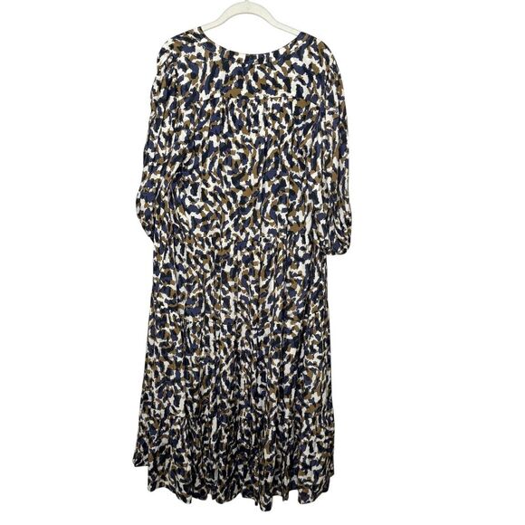 Velvet by Graham & Spencer Ottilie Dress Womens Small Smudge Print Tiered Boho - Picture 6 of 10